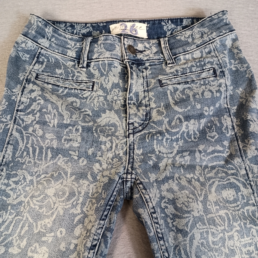 We The Free Dream Lover Floral AOP Boho Flare Cottagecore Rustic Size 26 Jeans - Picture 4 of 12